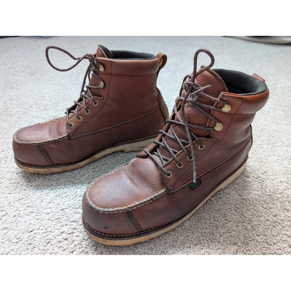 Red Wing Irish Setter Ashby Work Boots Moc Toe Men SZ 13 Leather Brown Steel Toe